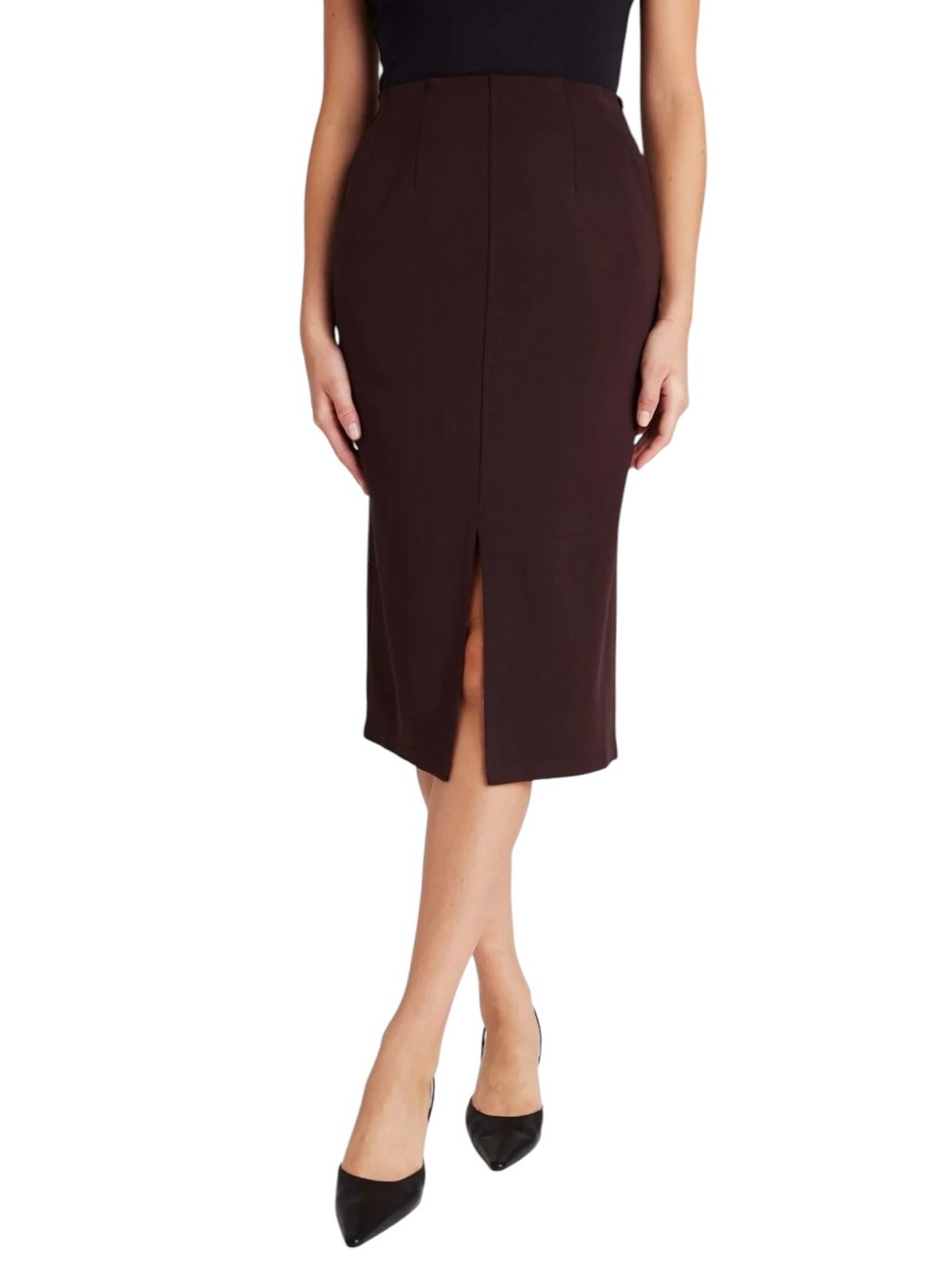 NWT Kit & Ace Serenity double knit midi pencil skirt with front slit & stretch - Picture 2 of 14